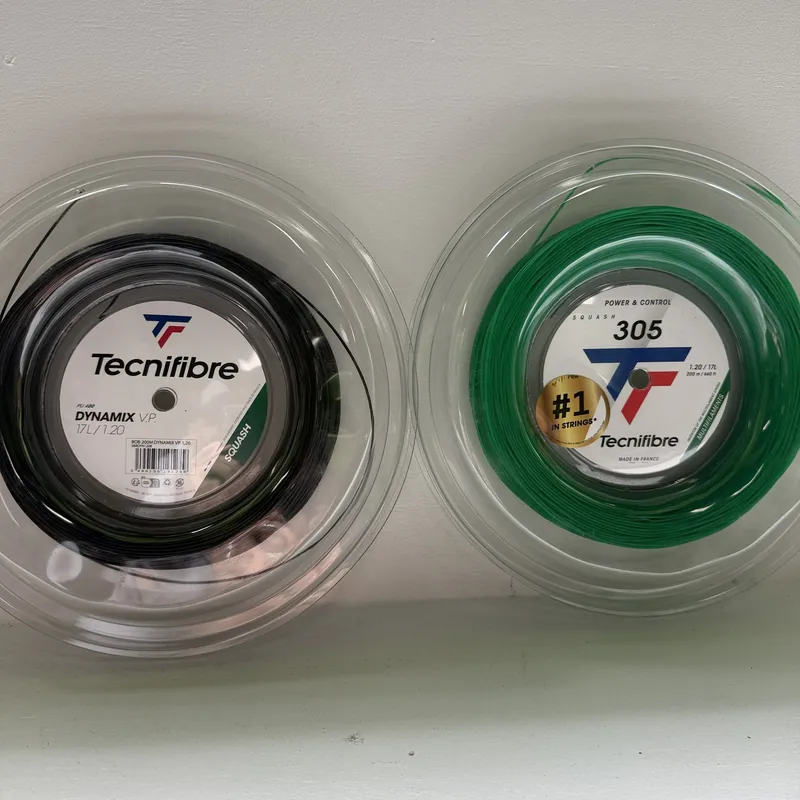 Reels of Tecnifibre squash string, including Tecnifibre 305, at URacquet Shop