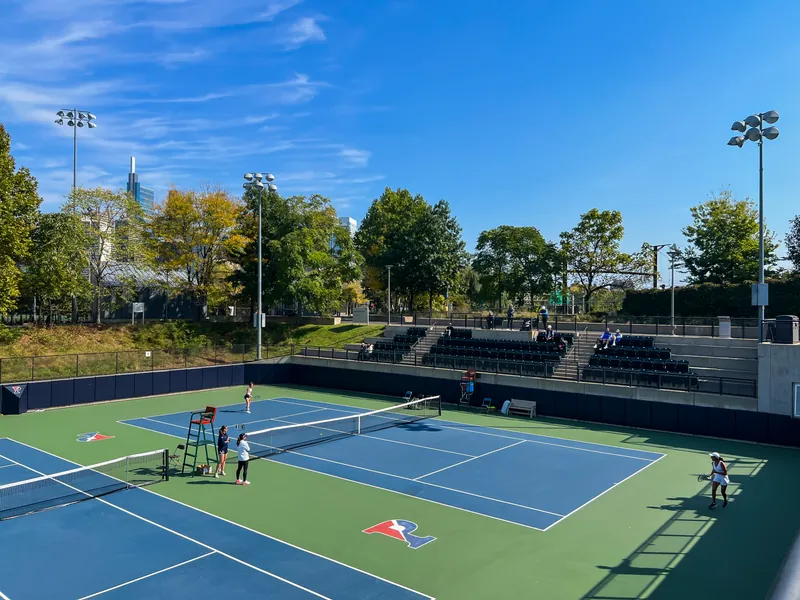 The outdoor courts at Penn Tennis Center in Penn Park